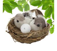 Bird Nests for Crafts - Cute Artificial Birds Nest Eggs - Realistic Bird Nest with Bird and Eggs, Tree Decoration for Thanksgiving Party Accessories