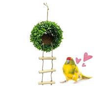Bird Nests Parrot Artificial Grass Ball Shape Hut with Ladder