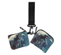 Bird Night Bloody Dual Wristlet Wallets for Women Small Detachable ID Card Holders Protector with Wristlet Strap for Woman 2 Pcs, bird night bloody, One Size, Casual