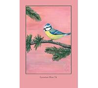 Bird Notebook. cover with EURASIAN BLUE TIT - TEMPERA painting: School, Collage, Work, Business Notebook. UNIQUE and ELEGANT. ( Lined, 110 pages, 6x9) (Pli Tempera Birds)