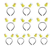 Bird Novelty Headbands with Raised Paired, Wear a headdress | Ten Black Headbands, Two Yellow Bird Accents on Each Piece, Unified Novelty Look Across the Coordinated Set