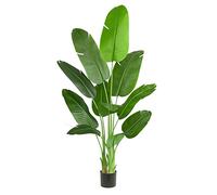 Bird of Paradise Artificial Banana Tree, 6.6Ft Tall Faux Plant, Fake Banana Leaf Plant Indoor, Faux Palm Tree Floor Plants TropicalTree in Pot, Present for Friend Housewarming Decor