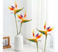Bird of Paradise Artificial Plant - 2PCS RAINFLOW UV Resistant Artificial Outdoor Plants Birds of Paradise Plant Artificial Giant Flowers for Decoration Hawaiian Party Decorations Hawaiian Flowers 24"