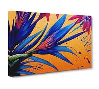 Bird Of Paradise Flower Splash Vol.3 Canvas Print | Gallery Wrapped 30mm Frame Wall Art | 30x20 inches | Ready to Hang | Contemporary Animals Picture | Living Room Bedroom Lounge Office