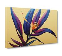 Bird Of Paradise Flower Splash Vol.4 Canvas Print | Gallery Wrapped 30mm Frame Wall Art | 30x20 inches | Ready to Hang | Contemporary Animals Picture | Living Room Bedroom Lounge Office