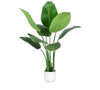 Bird of Paradise Plant Artificial 4ft,Faux Plants Indoor Tall with 12 Trunks - The Perfect Indoor Silk Floor Plant for Home Decor in Living Room, Office, and Bedroom
