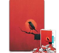 Bird on A Branch at Sunset Wooden Puzzle for Adults, Hobby Gift, 500 Pieces | Puzzle for Adults - Christmas gift for puzzle lovers with solo or shared puzzle time.