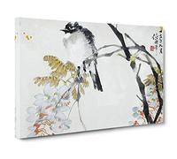 Bird on a Tree by Jin Nong Canvas Print | Gallery Wrapped 30mm Frame Wall Art | 30x20 inches | Ready to Hang | Modern Animals Picture | Living Room Bedroom Lounge Office