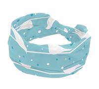 Bird on a Wire at Winter Blue Backgroun Fashion Wide Headband, Headbands for Women, Cross Elastic Head Wrap, Sweat Sport Workout Turban Headband
