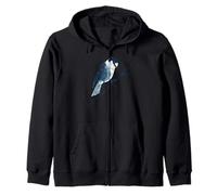 Bird on Branch Nature Lover Wildlife Art Zip Hoodie