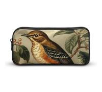 Bird on Branch Pencil Case - Large Aesthetic Makeup Bag Multi-Purpose Pencil Pouch Cute Cosmetic Bag with Zipper Closure for Office, Home, Study & Travel
