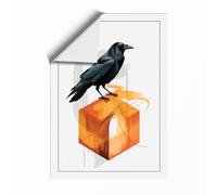 Bird on Geometric Form Modern Unframed Wall Art Print A1 (84.1×59.4cm), Wall Decor for Living Room, Bedroom, Office & Home, Art Gift