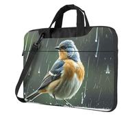 Bird on Rainy Day Laptop Bag 13-15.6Inch, 360° Protective Laptop Sleeve Case Shockproof Messenger Shoulder Bag Waterproof Computer Case Carrying Cover Briefcases for Men Women