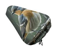 Bird on Rainy Day Padded Bike Seat Cushion with Drawstring Soft Comfort Waterproof Bicycle Seat Cover, Wide Saddle Protection Covers Protector for Men Women for Exercise Mountain Road Bikes