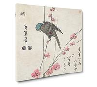 Bird on the Ivy by Utagawa Hiroshige Canvas Print | Gallery Wrapped 30mm Frame Wall Art | 20x20 inches | Ready to Hang | Asian Animals Picture | Living Room Bedroom Lounge Office