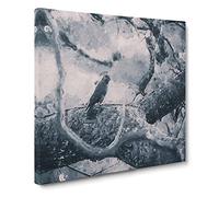Bird on the Tree Canvas Print | Gallery Wrapped 30mm Frame Wall Art | 20x20 inches | Ready to Hang | Abstract Animals Picture | Living Room Bedroom Lounge Office