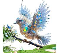 Bird Ornament - Crystal Bluebird Stained Art, Acrylic 2D Flat Sun Catcher Window Pendant, Glass Decor, Bird Decor | Shiny Hanging Ornament For Home, Indoor, Wedding, Backyard, Women, Animal Lovers