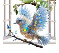 Bird Ornament - Hummingbird Colored Bird Window Hanging | Colorful Art Decoration, Acrylic 2d Flat Sun Catcher Shiny Window Hangers Crystal Home Decor for Women Animal Lover Wedding