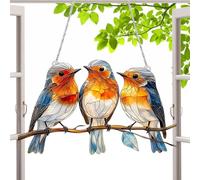Bird Ornaments,Acrylic 2d Flat Bird Wall Decor - Cute Colorful Hangable Window for Balconies Patio Home Kitchen Indoor Lawn Outdoor Yard Porch