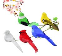 Bird Ornaments,Artificial Birds,fake birds,5 Colorful Gardens Birds Ornament,DIY Crafts Garden Bird Ornaments for Christmas Tree Ornament Home Party Garden Decors