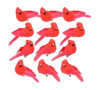 Bird Ornaments Small Red Craft Branches