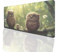 Bird Owl Mouse Mat 27.5 x 11.8inch Large Gaming Mouse Pad Desk Mat Stitched Edges, Non Slip Rubber Base, Waterproof Surface, Computer Accessories for Home Office Decor Gift LMDT6911