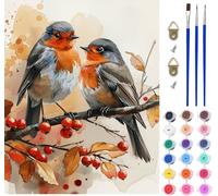 Bird Paint by Numbers for Adults on Canvas, Paint by Numbers Kits Plant, DIY Crafts for Adults Oil Painting Art Kits with Acrylic Oil Painting and Brushes, for Home Wall Decor Gifts 40x52in 6-6738