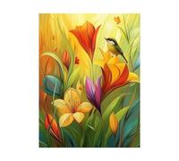Bird Paint by Numbers for Adults Plant Painting by Numbers for Adults, Art Supplies with Color Canvas for Painting 38x28 Inch 36 Colors of Acrylic Paint and Brush, Wall Art for Room Decor 2YH-13105