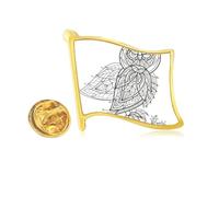 Bird Paint Flying Line Black Golden Metal Flag Lapel Pin Badge