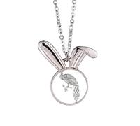 Bird Paint Peafowl Colourful Rabbit Necklace Pendant Bunny Animal Jewelry Gift