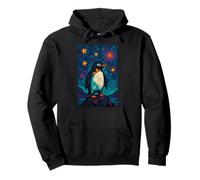 Bird Painting Art Starry Wildlife Glacier Cute Penguin Pullover Hoodie