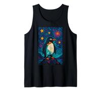 Bird Painting Art Starry Wildlife Glacier Cute Penguin Tank Top