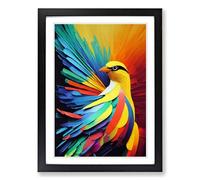 Bird Painting Framed Print | A2 Black Framed Wall Art | Ready to Hang | Modern Historical Picture | Living Room Bedroom Lounge Office