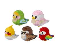 Bird Parrot Building Sets for Adults, 5 Pack Mini Birds Animal Party Favors for Office Home Decor, Educational STEM Toy Gifts for Teens Girls Boys