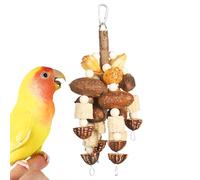 Bird Parrot Chewing Toys, Parakeet Cage Bite Toys Nature Durable Hanging Chewing Multicolored Blocks, Bird Swing Chew Toys Hanging Mirror Climbing Ladders, Hanging Cage Accessories for Cage