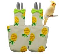 Bird Parrot Diaper - Washable Diaper Nappies For Pigeon, Adjustable Cotton Waterproof Harness Suits | Soft Liners Leak-Proof Training Nappy Adjustable, Pet Supplies, Pineapple Print