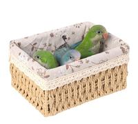 Bird Parrot Handwoven Grass Nest Hangable House Bed For Small Small Pet Screw Fixed Rest Beds Handwoven Chew Resistant Bird Nest