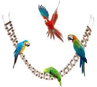 Bird Parrot Ladder Bridge Toy, Bird Swing Toy, Natural Pepper Wood Hanging Pet Chewing Toy, Rat Hamster Climbing Toys, Cage Accessories for Bird Parrot Rat Squirrel Sugar Gliders