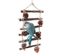 Bird Parrot Ladder Swing, Parrot Chewing Parrot Climbing Ladder Hanging Parrot Cage Bite Natural Wooden Pet Hanging Chewing Bird Cage Accessories