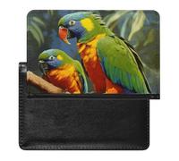 Bird Parrot Painting Passport Holder Passport Cover Protector Essentials with Credit Card Slots for Women Men