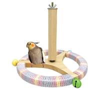 Bird - Parrot Playstand Parrot Perch Stand | Stand Interactive Parrot Perch Wooden Parakeet Toy,Rotating Enrichment Bird Cage Accessories Fun Exercise Wheel for Lovebirds