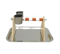 Bird Parrot Playstand Water Bowl for Macaw Budgie Conures Wood Stand | Solid wood and stainless steel,rust-resistant,climb training,includes stand,tray,food bowl,bird
