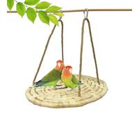 Bird & Parrot Swing Toys, Hammock Bed, Climbing Hanging Hammock, Natural Corn Husk Swing Mat, Foraging Mat for Parakeets Lovebirds Budgie Canary