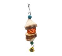 Bird Parrot Toy, Hangable Parakeet Bite Supplies, Parrots Chewing Toys, Cage Hangable Foraging Shredder Toys with A Bell for Love Bird Finches