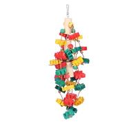 Bird Parrot Toy Strong Chewing Wooden Blocks Parrot Cage Bite Toy Bright Colors Enhance the Attraction 3D Structure Providing Climbing Paths,Nibbling Pivots and Space to Explore for Various Parrots