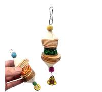 Bird Parrot Toy, Wooden Bird Chew Toys | Parakeet Hangable Bite Supplies - Cage Hanging Feed Crusher Toys with a ca