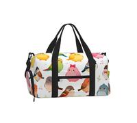 Bird Party Duffel Bag with Shoe Compartment-Sports Gym Weekender for Men Women, Waterproof Travel Tote with Wet Pocket for Dirty Shoes