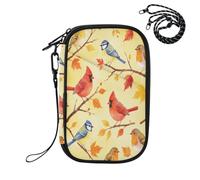 Bird Pattern on The Branch RFID Blocking Family Passport Holder, Waterproof Travel Document Organizer Wallet for Women Men, Credit Card Case Travel Essentials