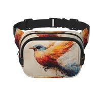 Bird pattern Pattern trendy fashionable waist bag, unisex travel sports messenger bag