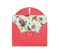 Bird Pattern Printing Holiday Happy Birthday Cards Gift With Envelope And Note Tag For Women Men Wife Mom Husband